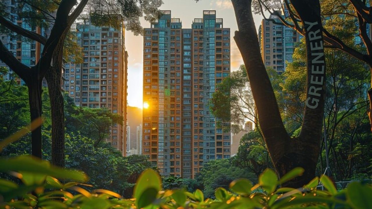 Residence with greenery, an apartment with greenery surroundings